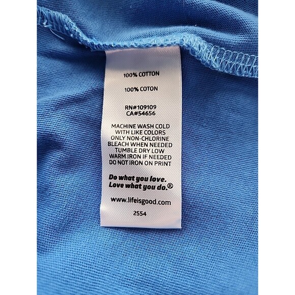 New Life is Good Retro Wave Stripe XLarge Women's Blue SS Crusher Lite Tee - Picture 12 of 14